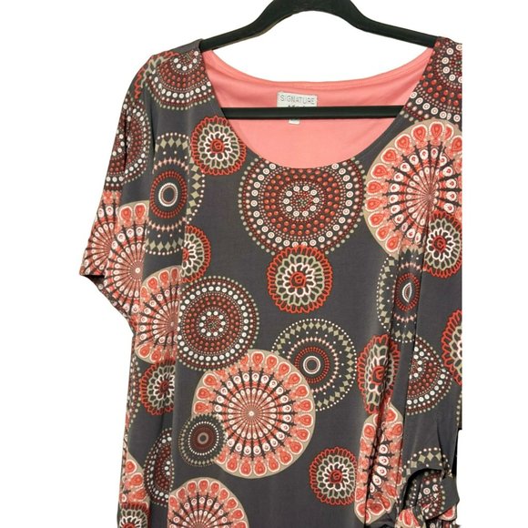 NWT Signature By Robbie Bee Ladies Short Sleeve Midi Scoop Neck Dress SZ 3X - Picture 6 of 9